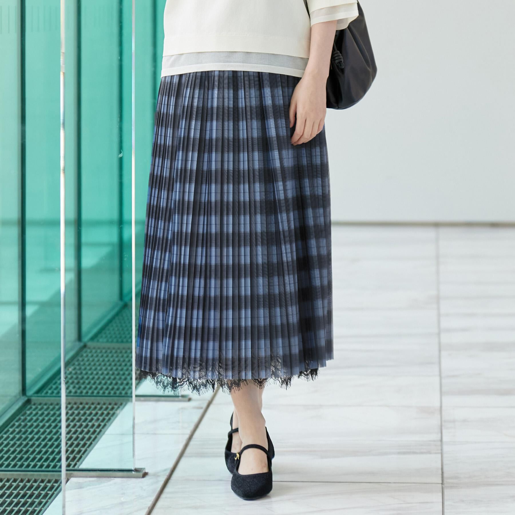 grove「【着回し◎・大人フェミニン】リバーシブルチュールプリーツスカート」|スカート|
