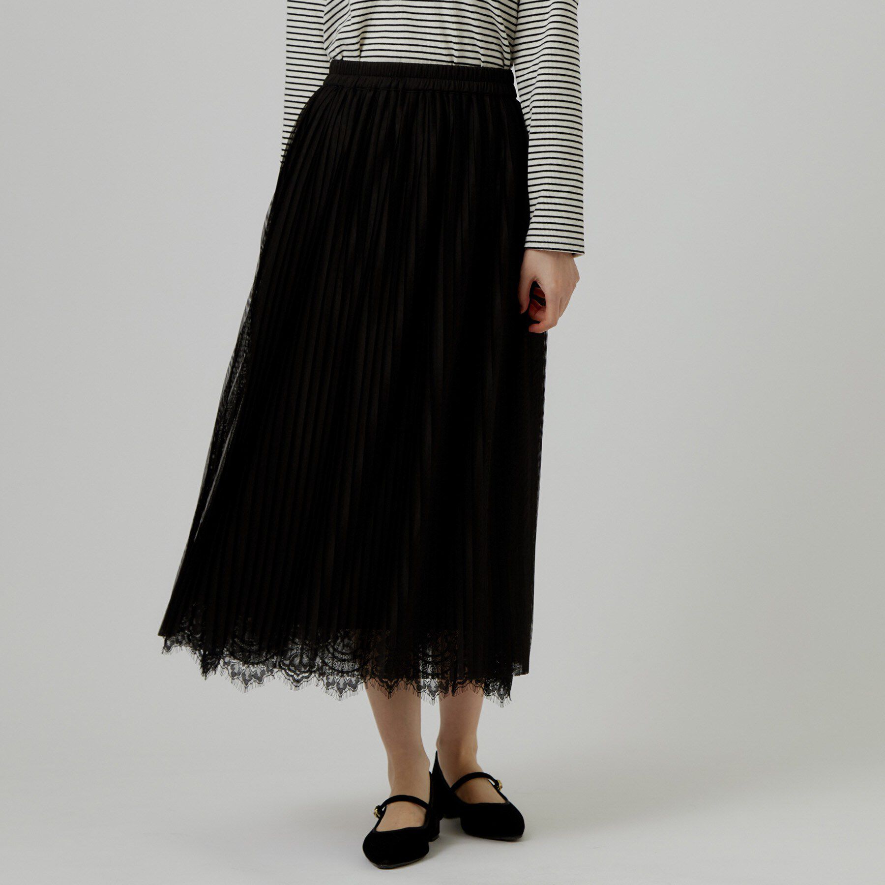grove「【着回し◎・大人フェミニン】リバーシブルチュールプリーツスカート」|スカート|