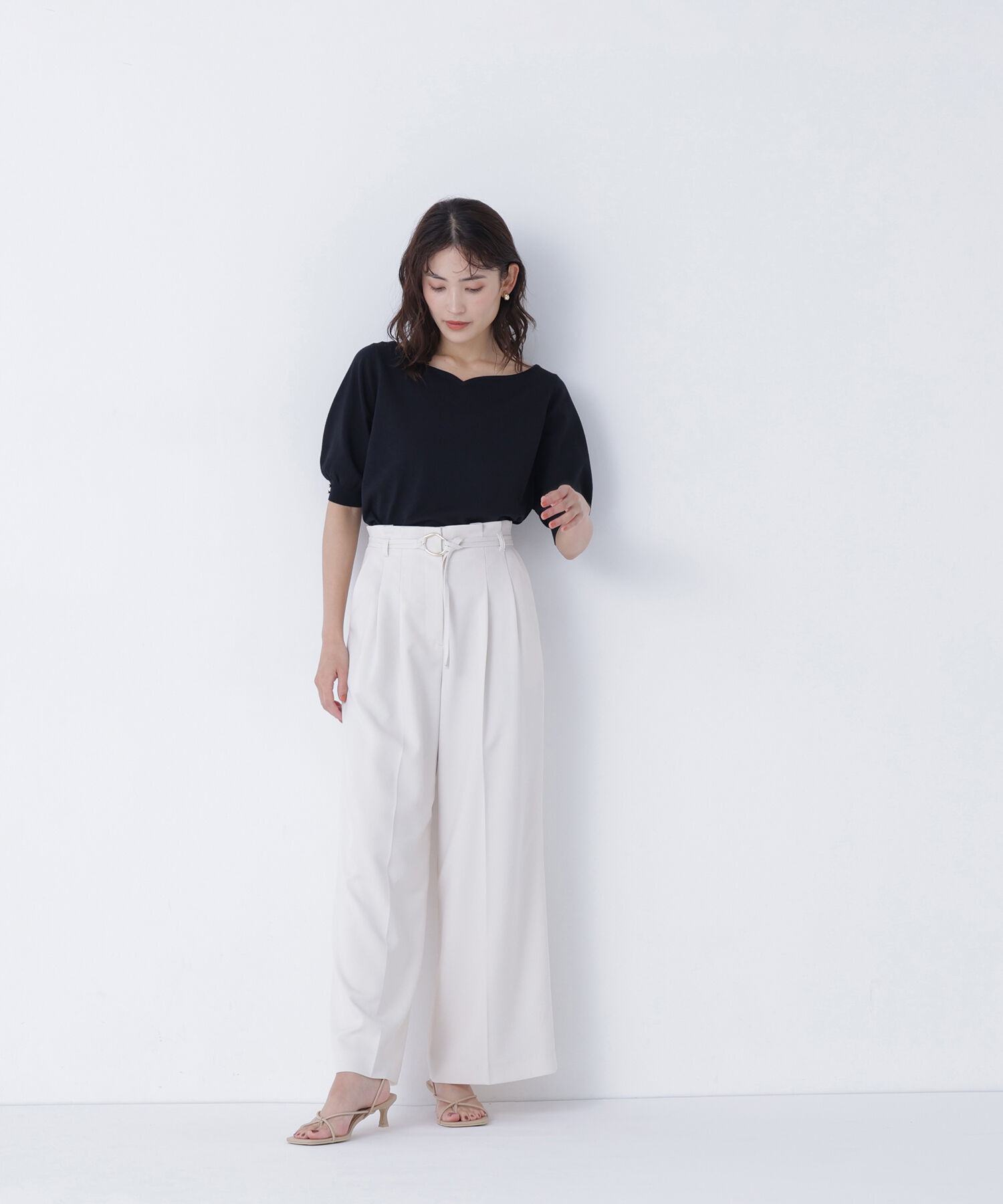 「ダブルベルトワイドパンツ」|その他|