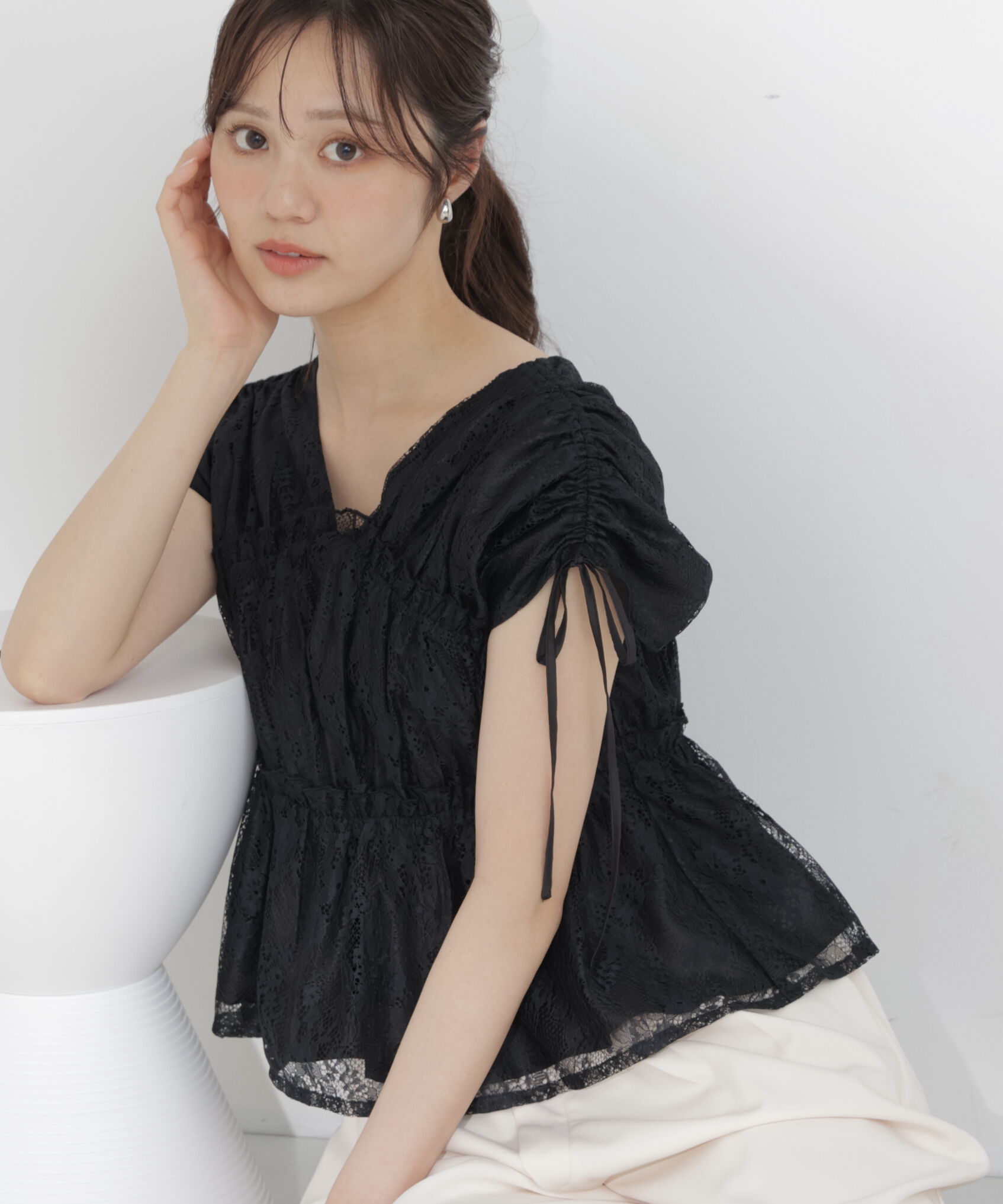 PROPORTION BODY DRESSING「レースギャザーブラウス」|シャツ・ブラウス|