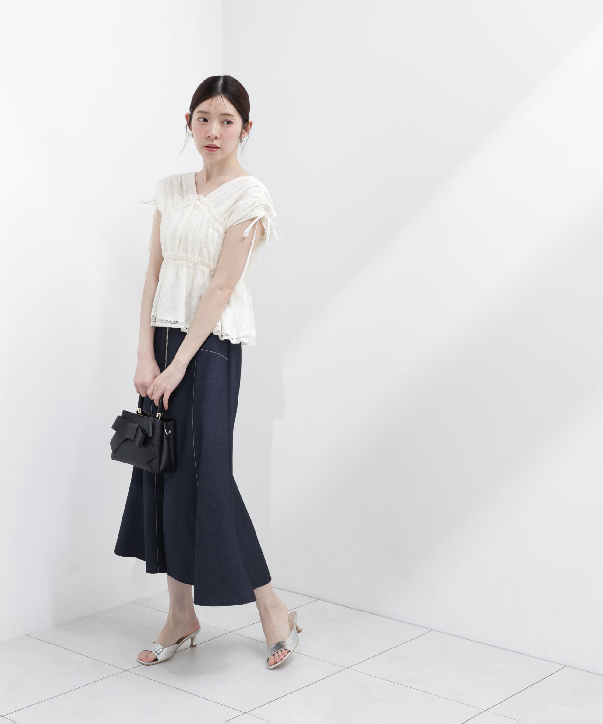 PROPORTION BODY DRESSING「レースギャザーブラウス」|シャツ・ブラウス|