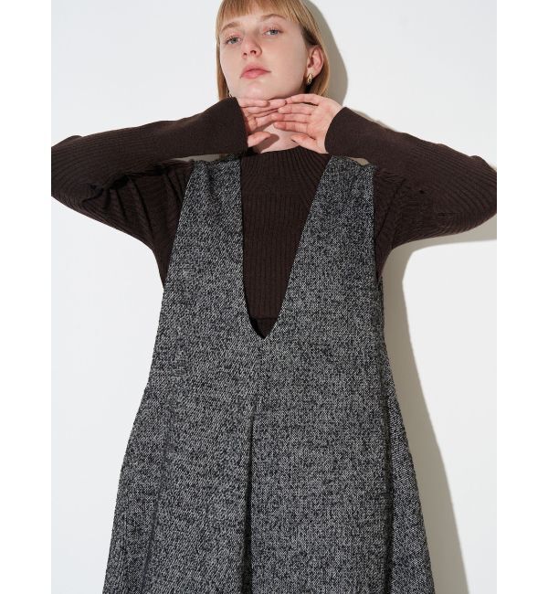 ELENDEEK「TWEED DEEP V NECK OP」|ワンピース|