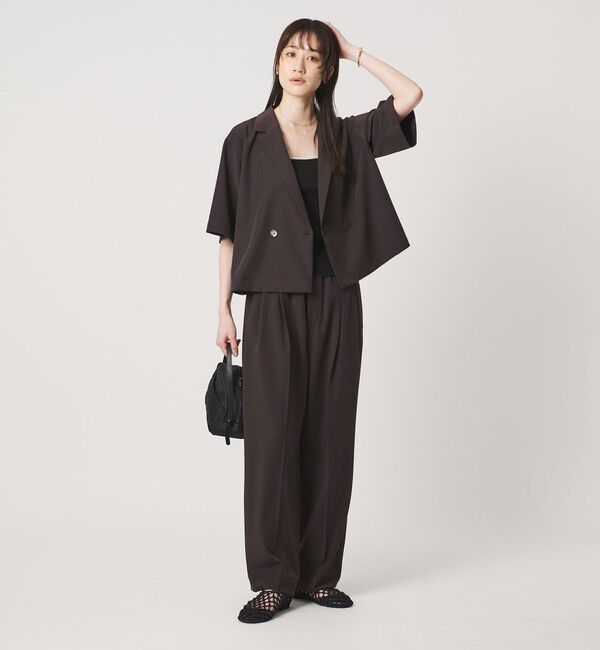 UNITED ARROWS「ツイル イージーパンツ ‐ストレッチ 防シワ 接触冷感‐」|スラックス|