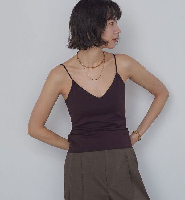 UNITED ARROWS green label relaxing「Vネックキャミソール / カップインナー」|キャミソール|DK.BROWN