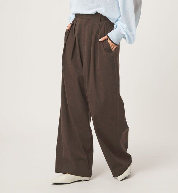 UNITED ARROWS green label relaxing「【WEB限定】＜at ease＞オルマイ スラックス ストレッチ UVカット」|スラックス|DK.BROWN