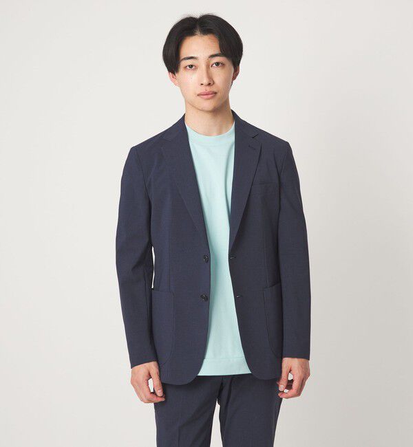 UNITED ARROWS green label relaxing「A+ ポリエステル ピンヘッド 2B スタンダード 2P セットアップジャケット -ウォッシャブル・ストレッチ・撥」|テーラードジャケット|NAVY