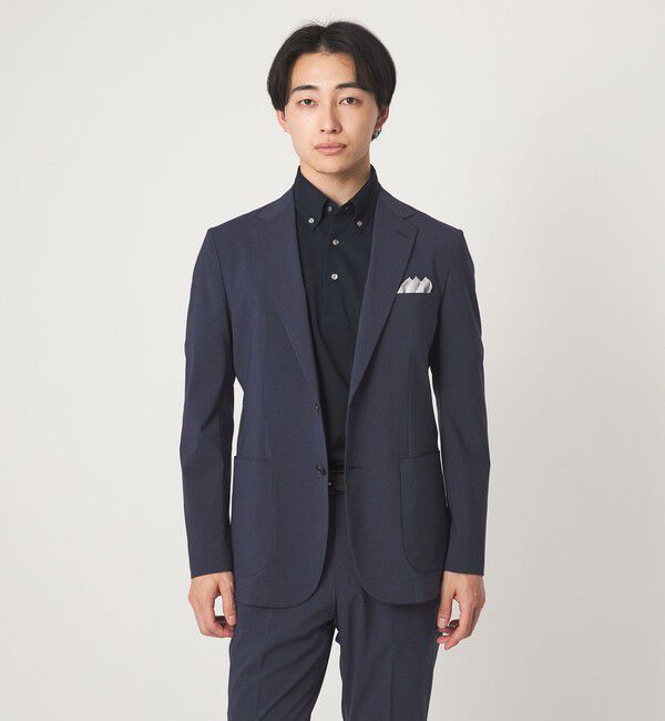 UNITED ARROWS green label relaxing「A+ ポリエステル ピンヘッド 2B スタンダード 2P セットアップジャケット -ウォッシャブル・ストレッチ・撥」|テーラードジャケット|