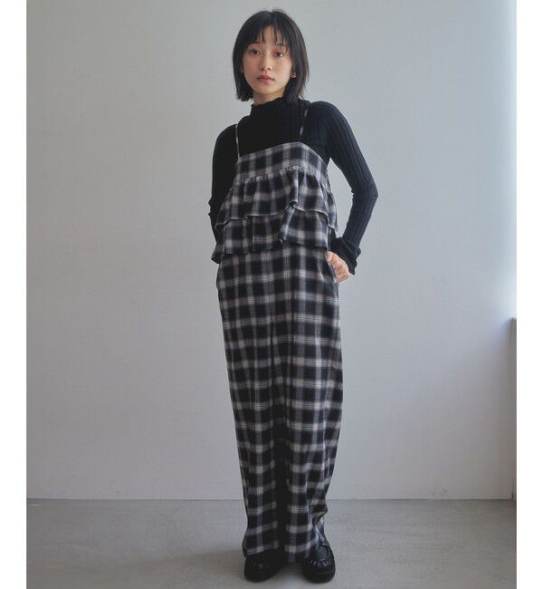 EMMEL REFINES「＜EMMEL REFINES＞EM オンブレーチェック ティアード サロペット」|ワンピース|