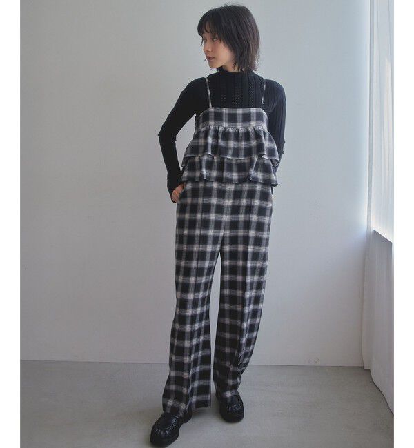 EMMEL REFINES「＜EMMEL REFINES＞EM オンブレーチェック ティアード サロペット」|ワンピース|