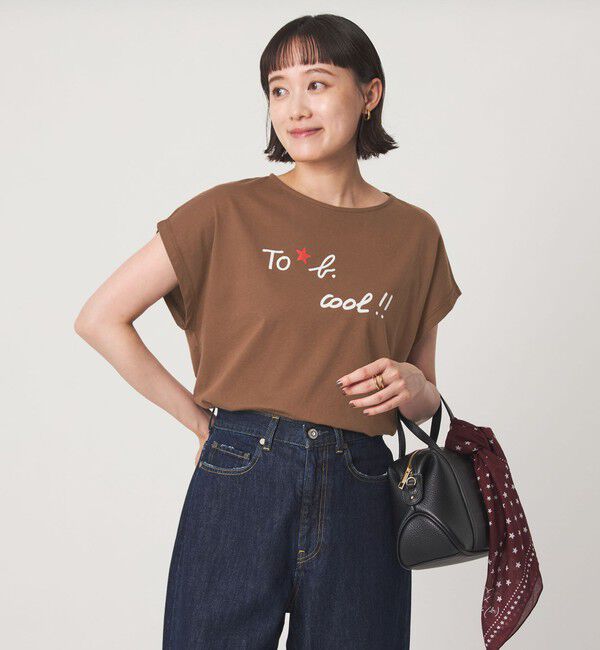 UNITED ARROWS green label relaxing「＜To b. by agnes b.コラボ＞ロゴ フレンチスリーブ Tシャツ」|Tシャツ・カットソー|