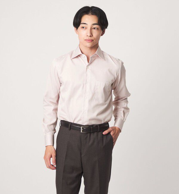 UNITED ARROWS green label relaxing「コットン ナローストライプ ワイドカラー ドレスシャツ -イージーアイロン-」|シャツ・ブラウス|LT.PINK