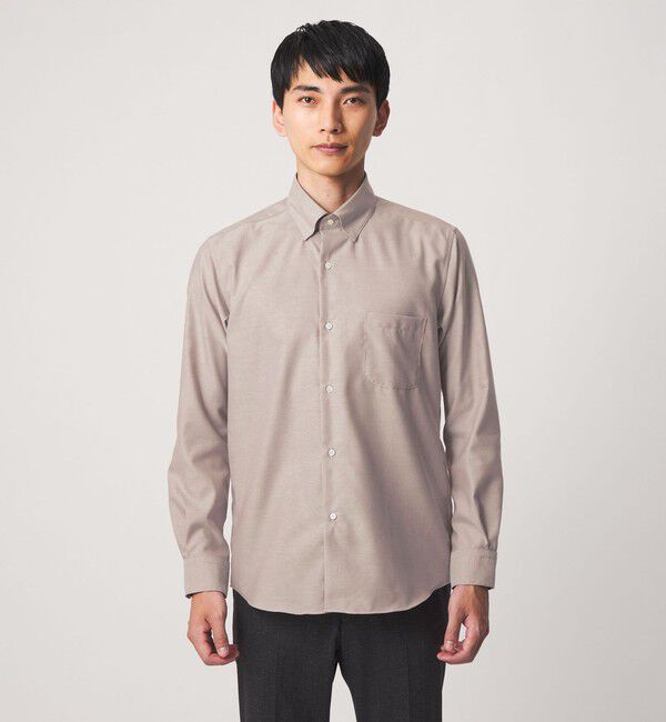 UNITED ARROWS green label relaxing「エブリット コットンオックス ソリッド スナップ ボタンダウン シャツ -イージーアイロン-」|シャツ・ブラウス|
