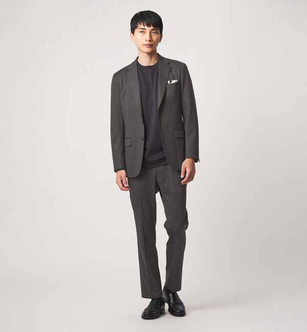 UNITED ARROWS green label relaxing「A+ プリントジャージー グレンプレイド スタンダード イージー セットアップ パンツ スラックス -ストレッ」|スラックス|