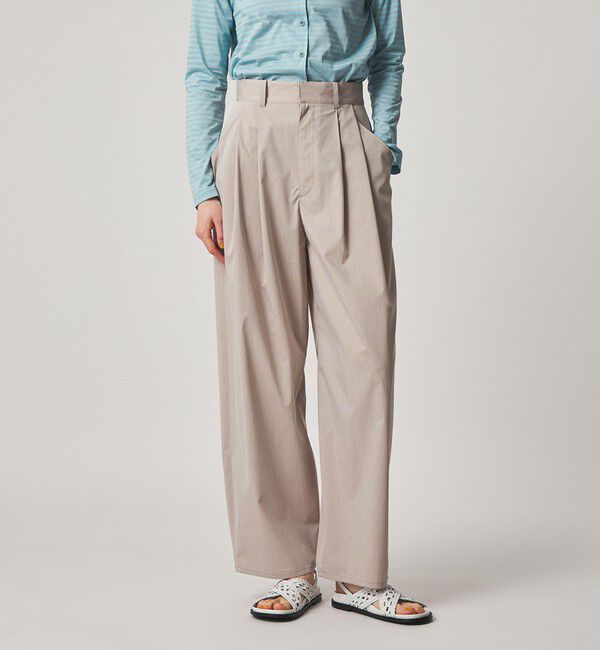 STEVEN ALAN「＜Steven Alan＞TC タフタ タック トラウザーズ」|スラックス|BEIGE