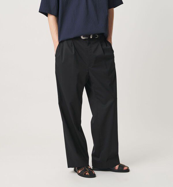 BEAUTY&YOUTH UNITED ARROWS「トロピカル ワイド テーパード スラックス NO.9 ウォッシャブル」|チノ|BLACK