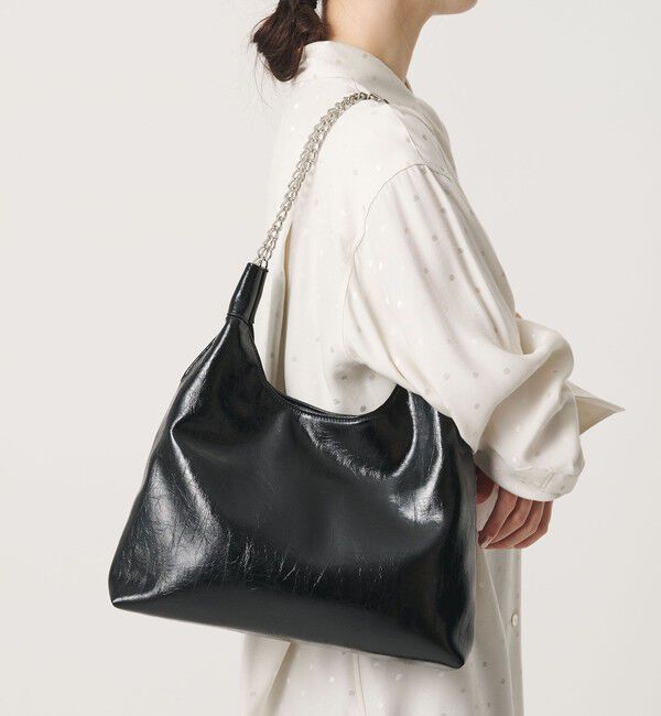 BEAUTY&YOUTH UNITED ARROWS「レザーライク チェーン ショルダーバッグ」|ショルダー・メッセンジャー|BLACK