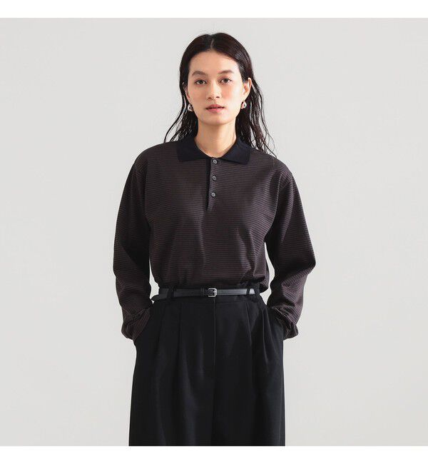 Demi-Luxe BEAMS 「BATONER / ブラウジング ポロ ロングスリーブ Tシャツ」|Tシャツ・カットソー|BLACK&times;BROWN