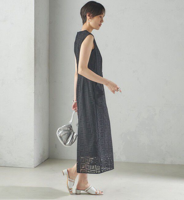 SHIPS for women「〈手洗い可能〉Broche スクエア レース Iライン ワンピース」|ワンピース|