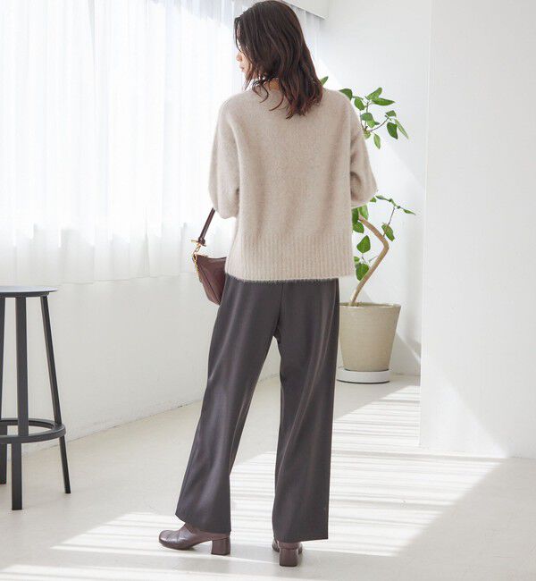SHIPS for women「〈UVカット/防シワ加工〉梳毛調 ストレッチ ドロスト パンツ」|その他|