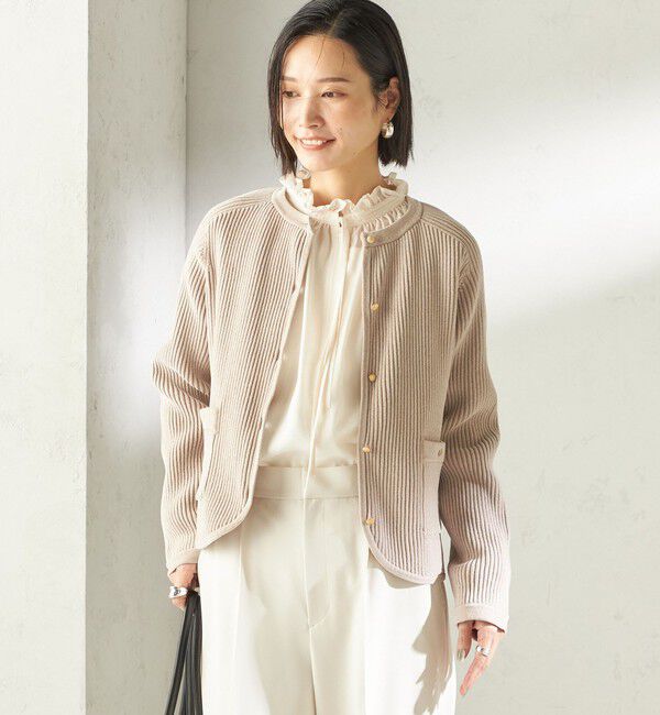 SHIPS for women「《一部追加予約》〈手洗い可能〉モール リブ クルーネック カーディガン」|カーディガン|
