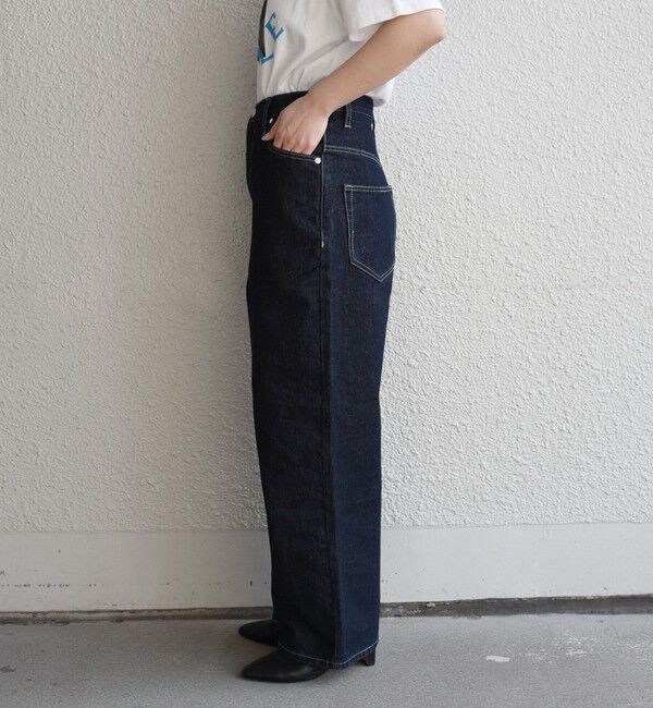 quaranciel「quaranciel:〈洗濯機可能〉ハイライズ ルーズ ワイド デニム パンツ」|デニム|