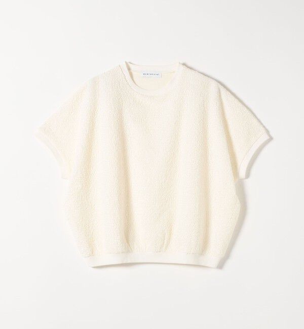 quaranciel「quaranciel:〈洗濯機可能〉カットジャカード ルーズ フレンチスリーブ プルオーバー」|Tシャツ・カットソー|