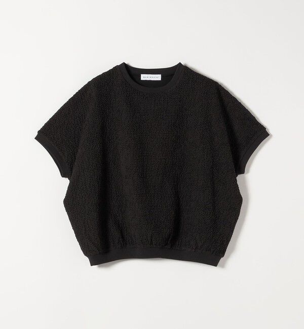 quaranciel「quaranciel:〈洗濯機可能〉カットジャカード ルーズ フレンチスリーブ プルオーバー」|Tシャツ・カットソー|
