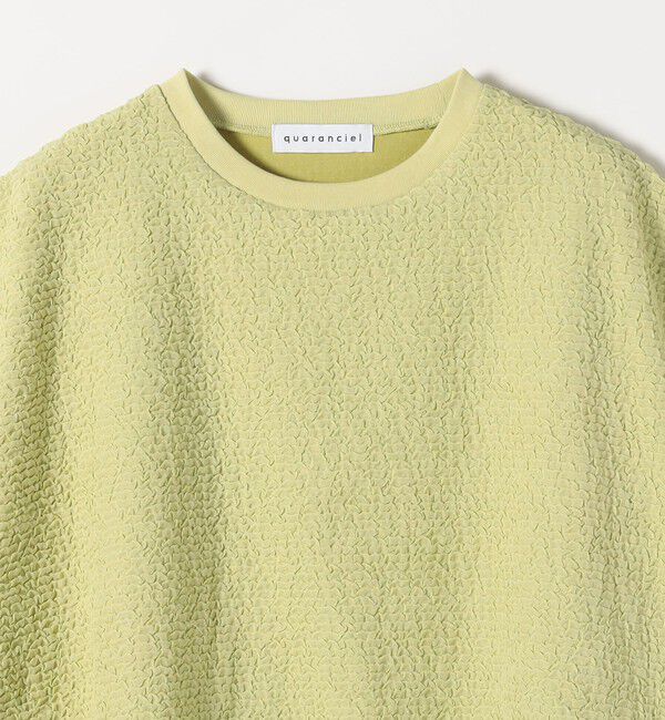 quaranciel「quaranciel:〈洗濯機可能〉カットジャカード ルーズ フレンチスリーブ プルオーバー」|Tシャツ・カットソー|