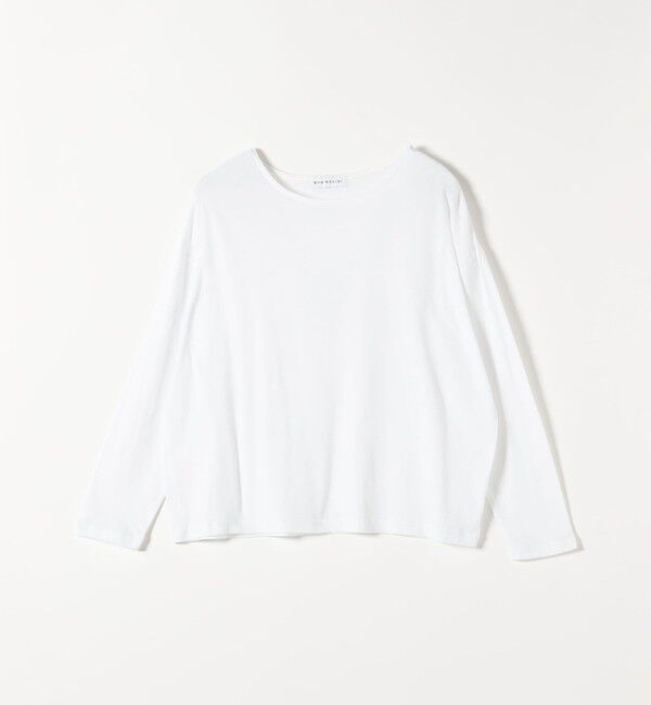 quaranciel「quaranciel:〈手洗い可能〉シアー コットン ボートネック ルーズ ロンTEE」|Tシャツ・カットソー|