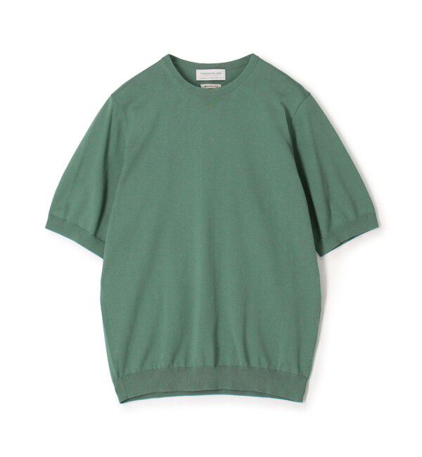 TOMORROWLAND MENS「TOMORROWLAND tricot シルクコットン クルーネック半袖ニット SESIA」|ニット・セーター|53 グリーン