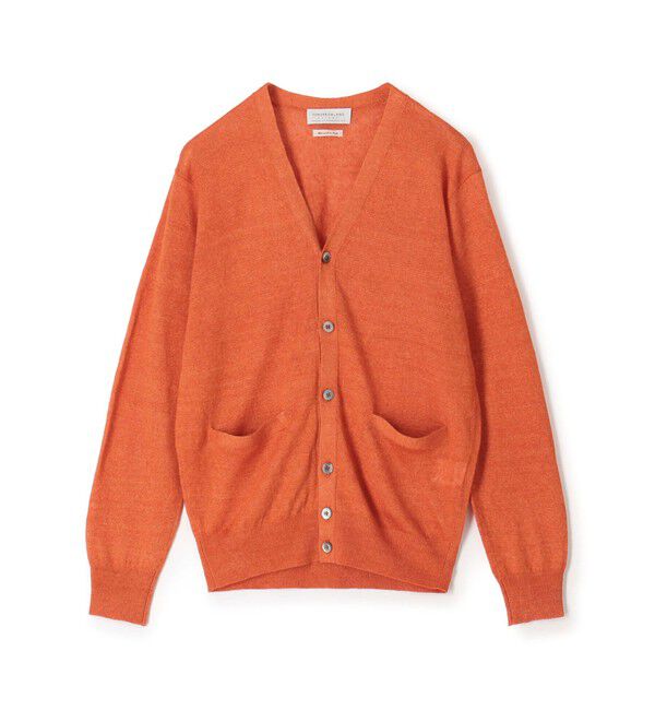 TOMORROWLAND MENS「TOMORROWLAND tricot ティントリネン 14ゲージVネックカーディガン」|カーディガン|27 オレンジ