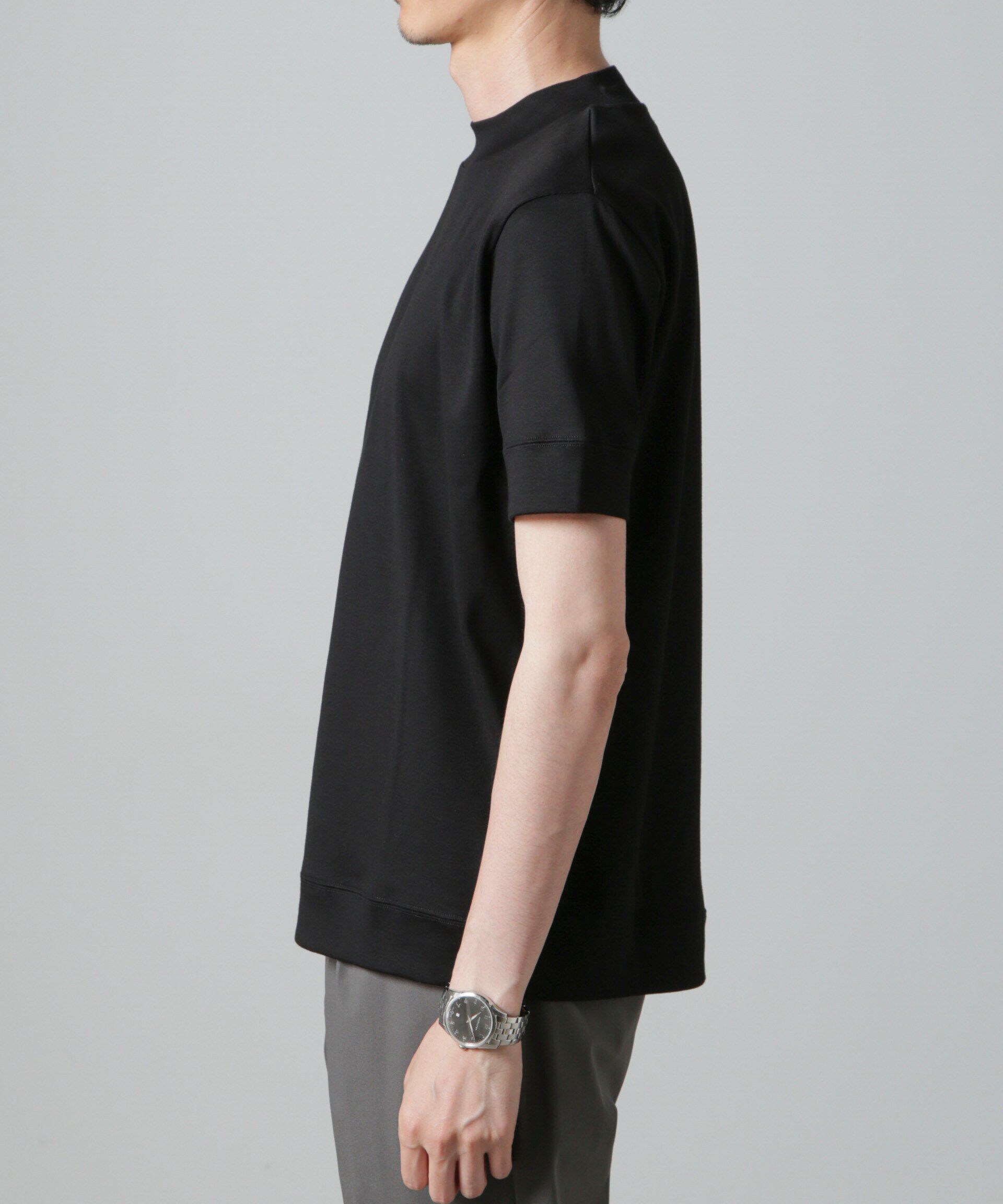 NANO universe「「FORMAL JERSEY」モックネックカットソー半袖」|Tシャツ・カットソー|