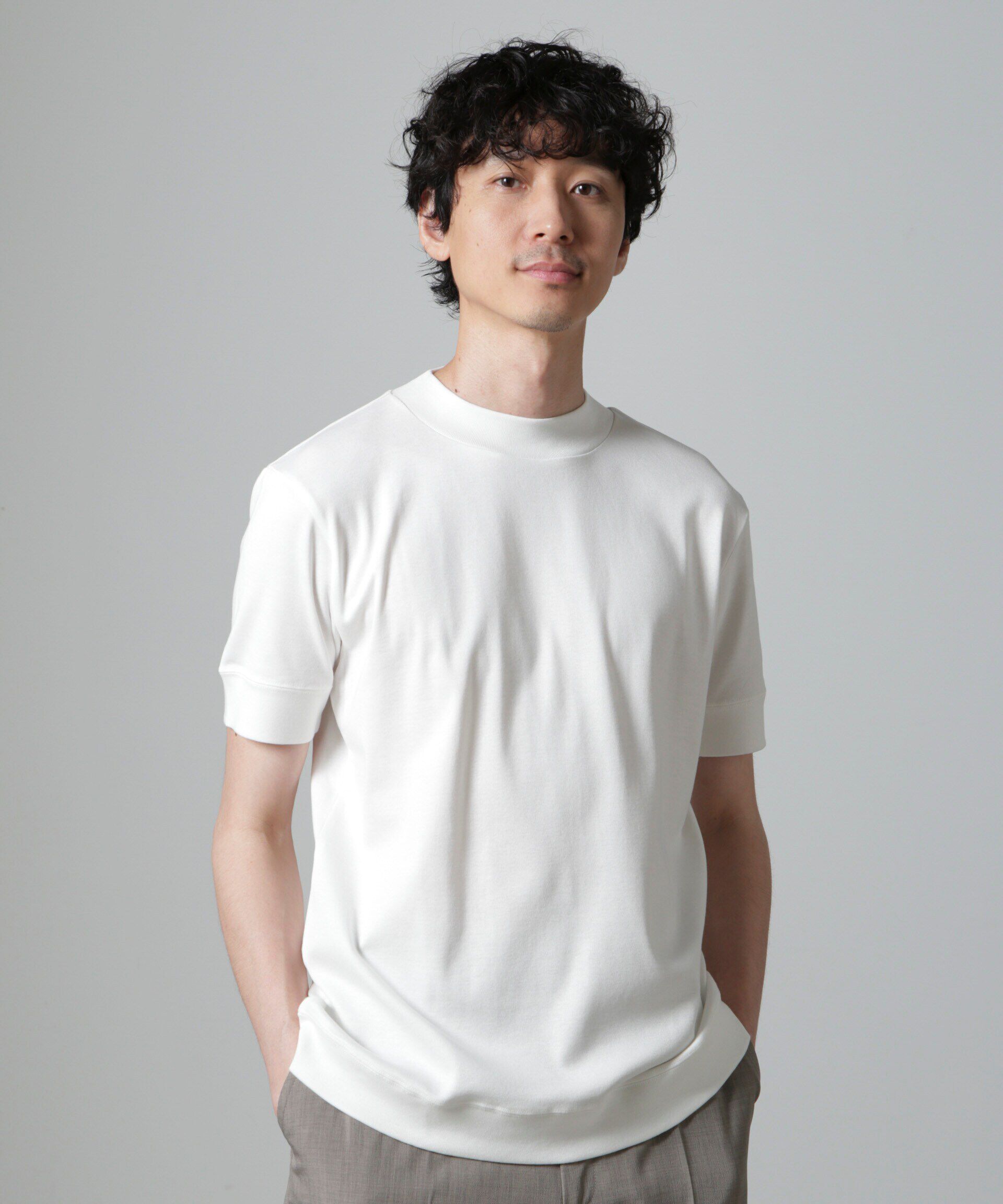NANO universe「「FORMAL JERSEY」モックネックカットソー半袖」|Tシャツ・カットソー|