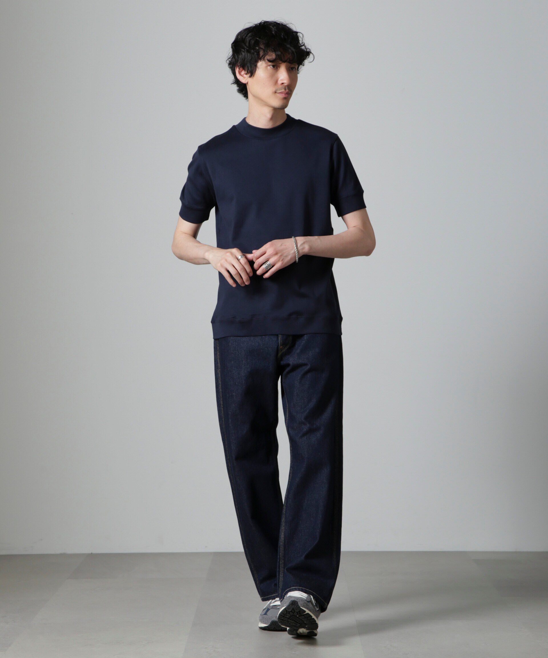 NANO universe「「FORMAL JERSEY」モックネックカットソー半袖」|Tシャツ・カットソー|