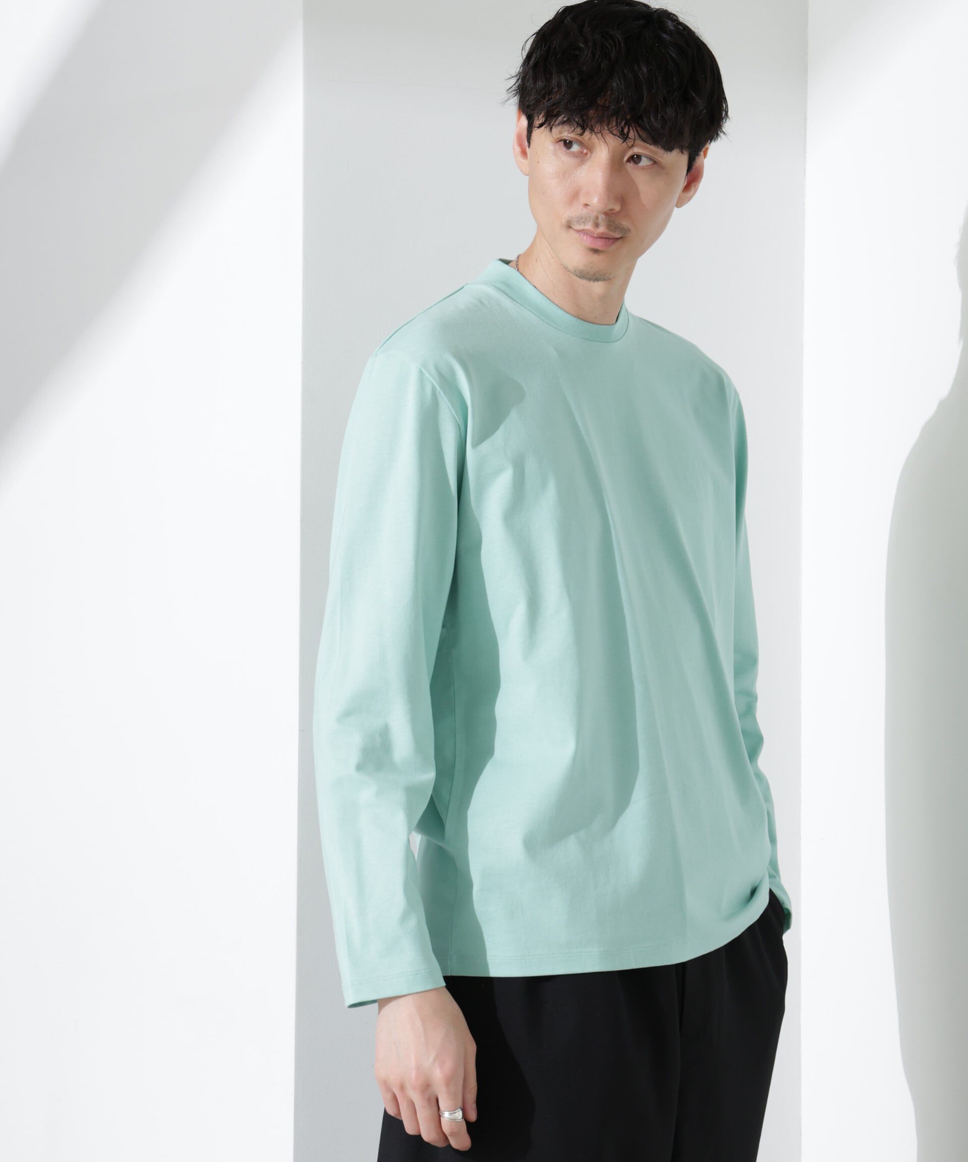 nano･universe「ジャケT(R) クルーネック 長袖」|Tシャツ・カットソー|L.グリーン