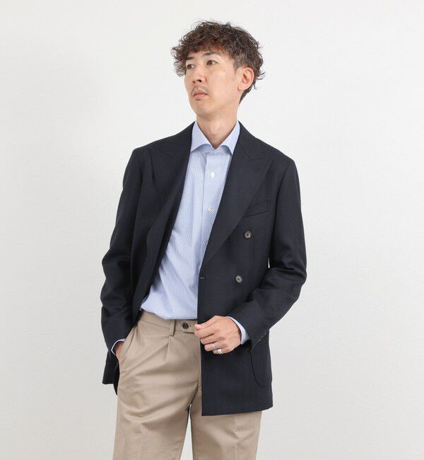NOLLEY'S goodman「《ビジカジ対応》フランネラーナWJK ヘリンボーン ダブルジャケット 26AW」|テーラードジャケット|