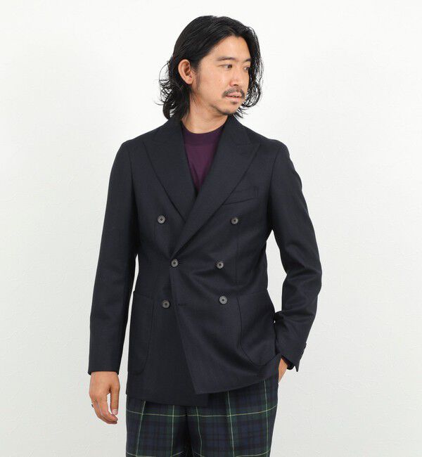 NOLLEY'S goodman「《ビジカジ対応》フランネラーナWJK ヘリンボーン ダブルジャケット 26AW」|テーラードジャケット|