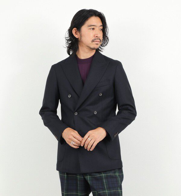 NOLLEY'S goodman「《ビジカジ対応》フランネラーナWJK ヘリンボーン ダブルジャケット 26AW」|テーラードジャケット|