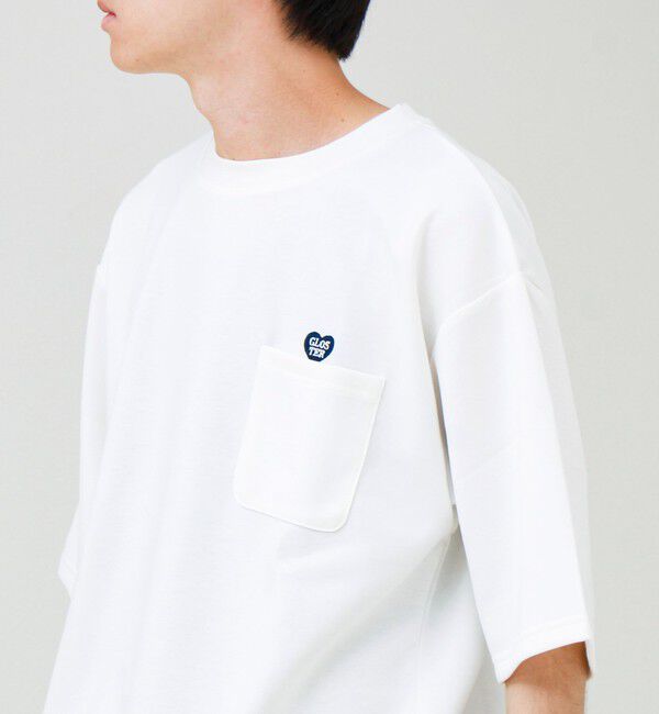 GLOSTER「【ユニセックスで着たい】接触冷感ハート刺繍ポケTEE」|Tシャツ・カットソー|ホワイト