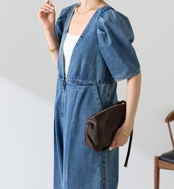  「【再販売決定！】Q.anosアウティングデニムロンパース」|オールインワン|