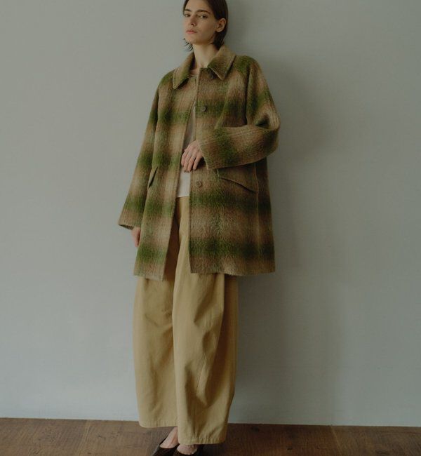  「【HERITANOVUM】シャギーチェックコート」|その他|
