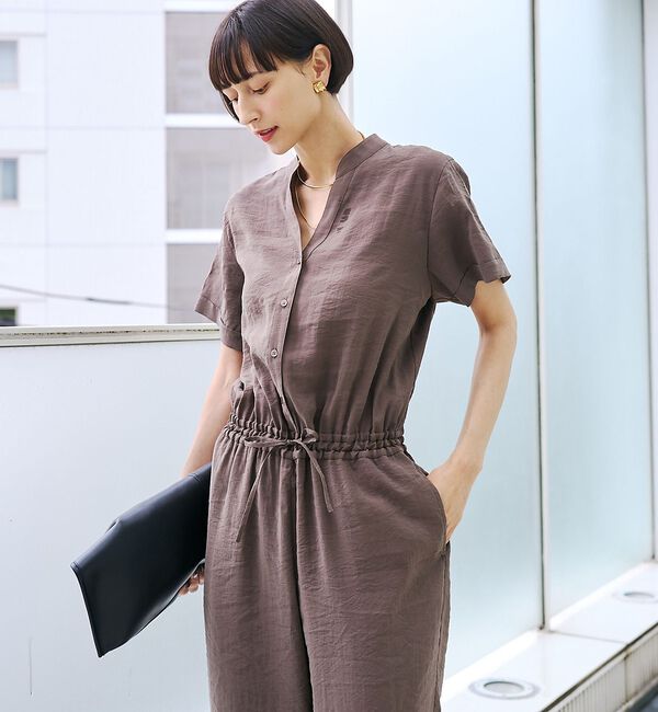 Rouge vif「【一部店舗 / WEB限定】Vネックレーヨンコンビネゾン / オールインワン /」|オールインワン|モカ