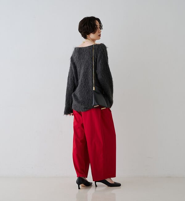 Rouge vif「【撥水加工】アシメトリーストレッチツイルタックコクーンパンツ【予約】」|その他|