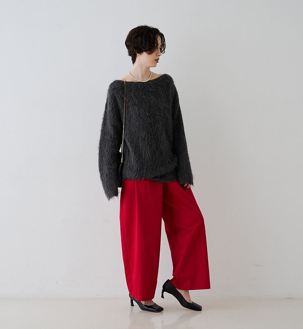 Rouge vif「【撥水加工】アシメトリーストレッチツイルタックコクーンパンツ【予約】」|その他|