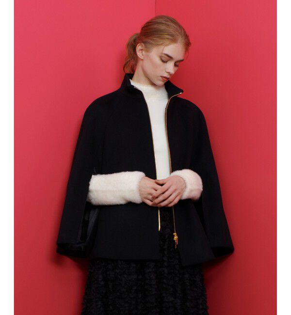 LOULOU WILLOUGHBY「【LOULOU WILLOUGHBY】シャルムビーバーケープ風コート」|ダッフルコート|