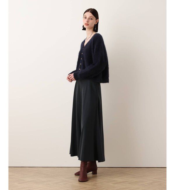 allureville「カシミヤブレンドファー加工Vカーディガン」|カーディガン|