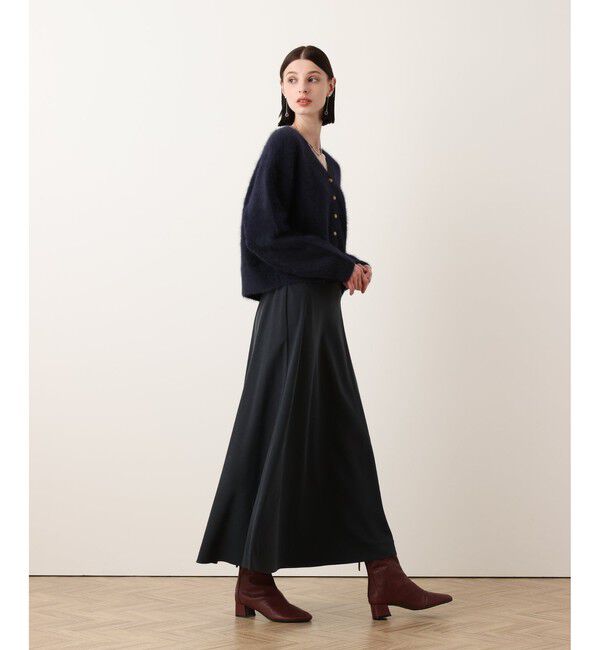 allureville「カシミヤブレンドファー加工Vカーディガン」|カーディガン|