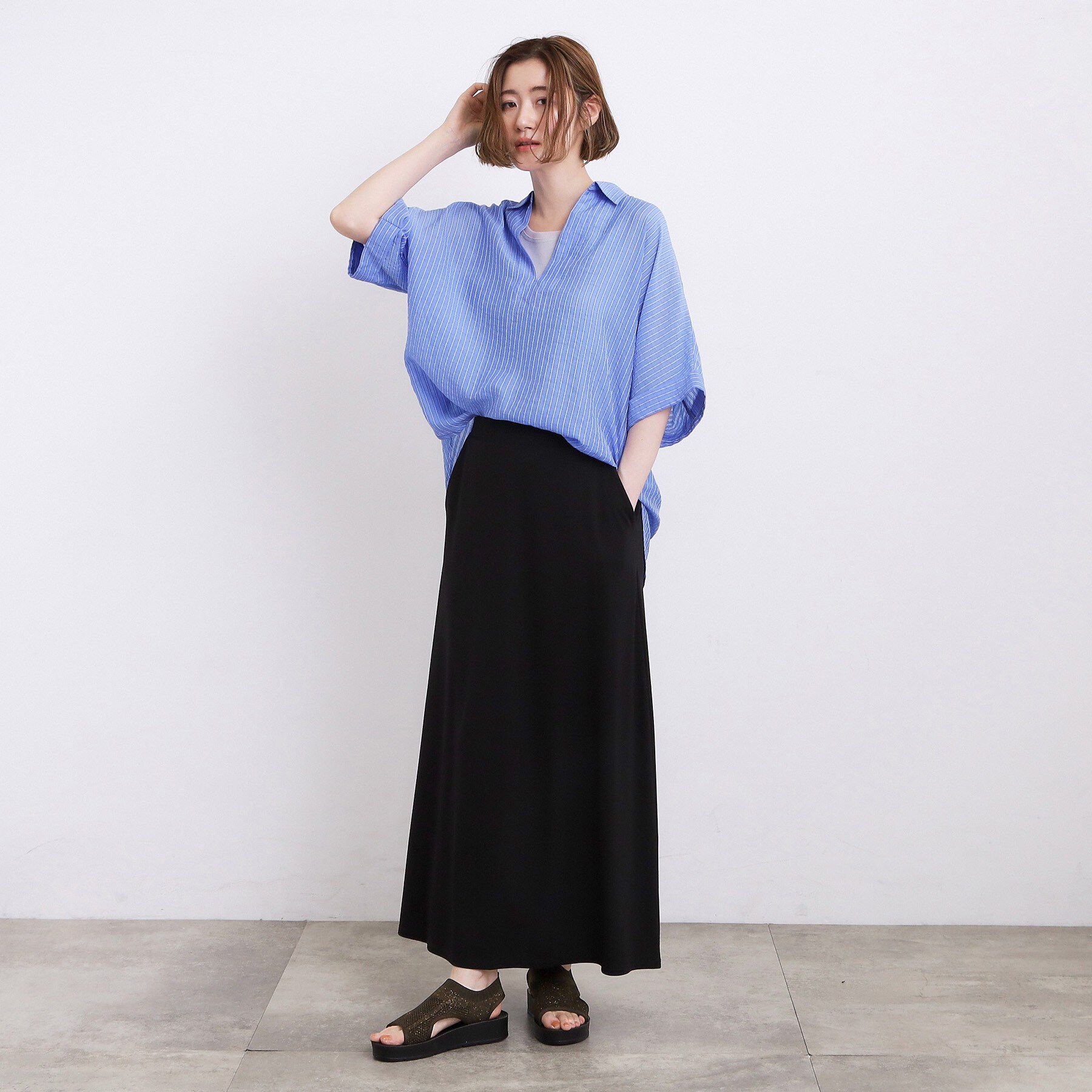 grove「【フィット感◎/トレンド】ラメニット厚底サンダル」|サンダル|