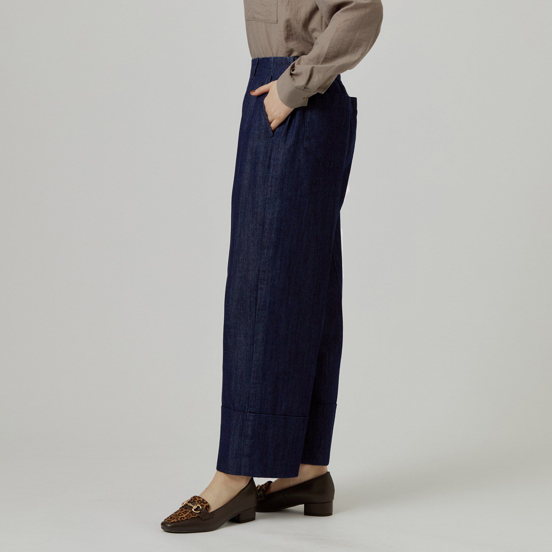 grove「ダブルヘムワイドデニムパンツ」|デニム|