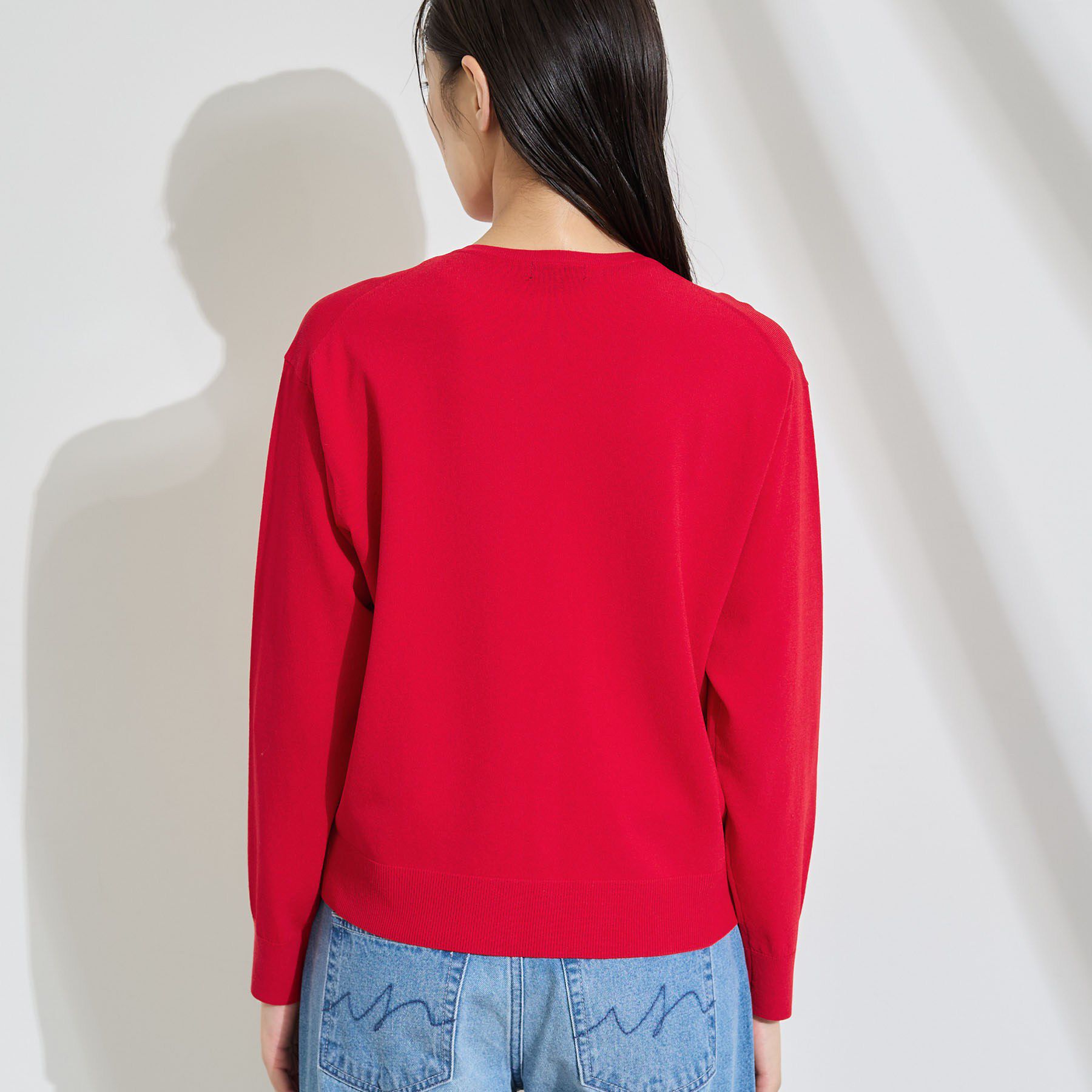 INDIVI「【2点セット】5分袖ニット＆カーディガン きれいめアンサンブルニット」|その他|